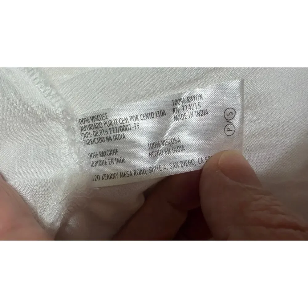 Vix Paula Hermanny Maxi Dress White Sheer Dress Swim Cover Cut outs size Small